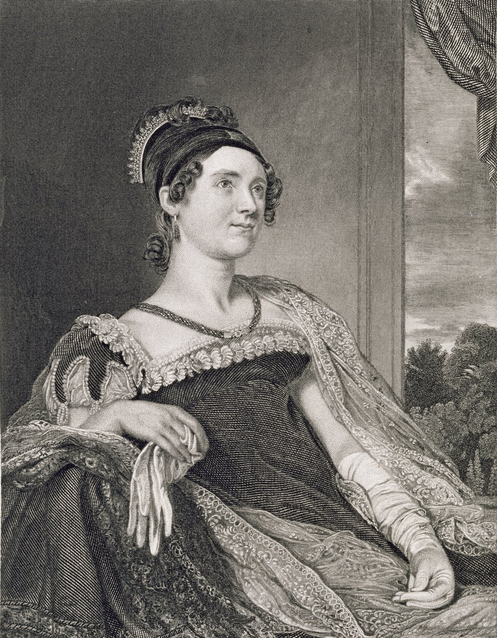 Louisa Catherine Adams (1775-1852) gravada por GF Storm (fl.c.1834) de Charles Robert Leslie