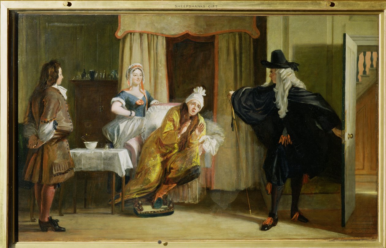 Cena de &39;The Imaginary Ill&39;, de Molière (1622-73) de Charles Robert Leslie