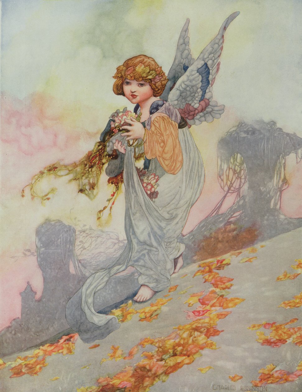 Autumn from the Seasons encomendado para o Pears Annual de 1920 de Charles Robinson