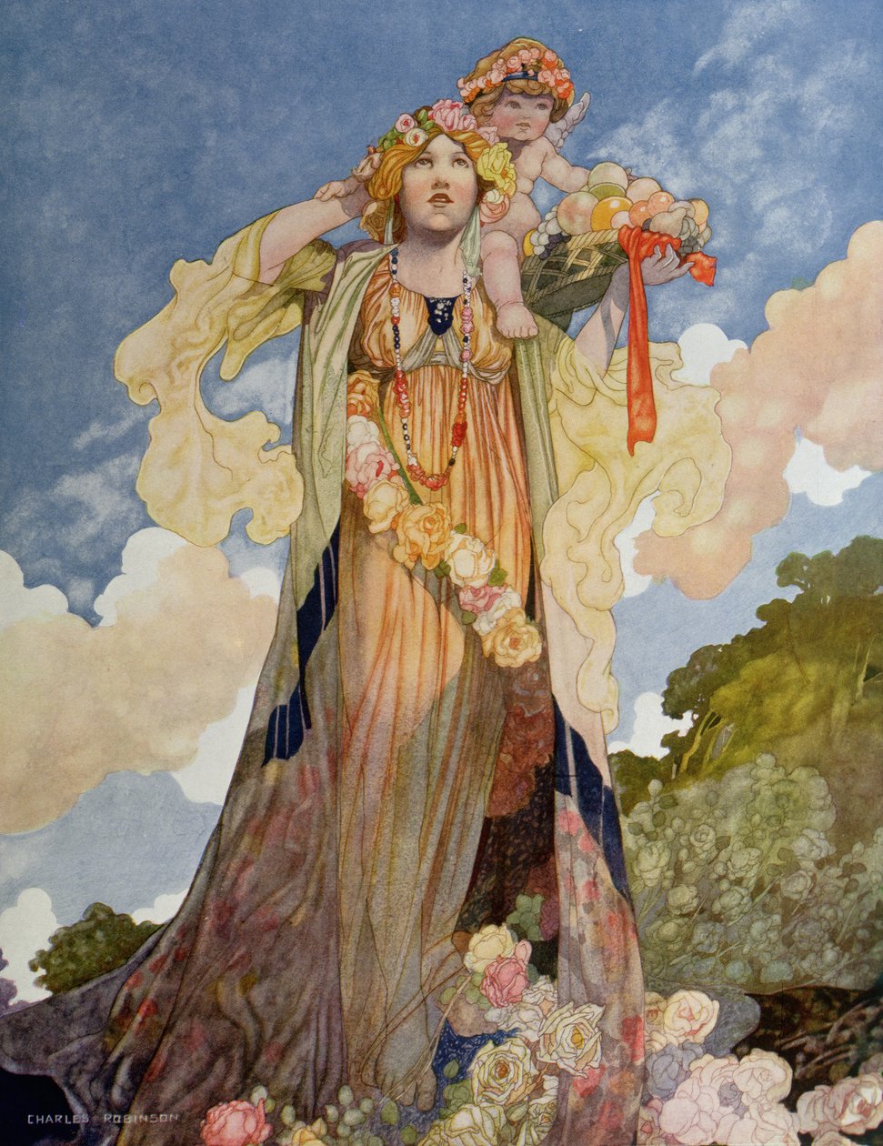 Summer from the Seasons encomendado para o Pears Annual de 1920 de Charles Robinson