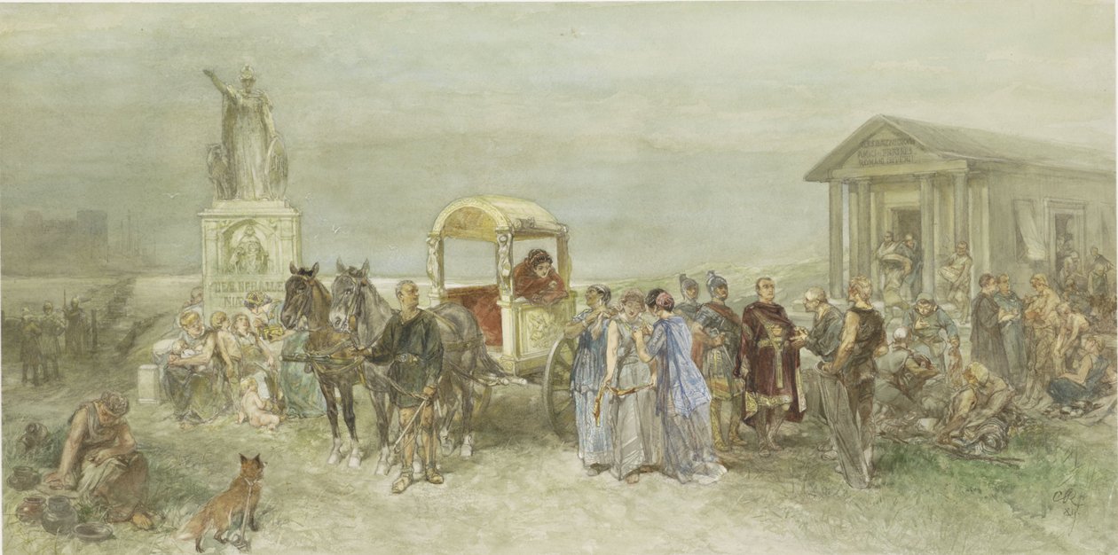 Mercado com Romanos e Bataves de Charles Rochussen