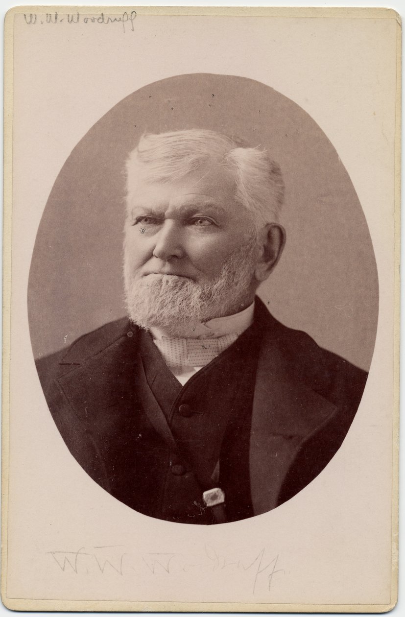 Wilford Woodruff (1807-98), 4º Presidente da Igreja de Jesus Cristo dos Santos dos Últimos Dias, ou Mórmons (albumen print) de Charles Roscoe Savage