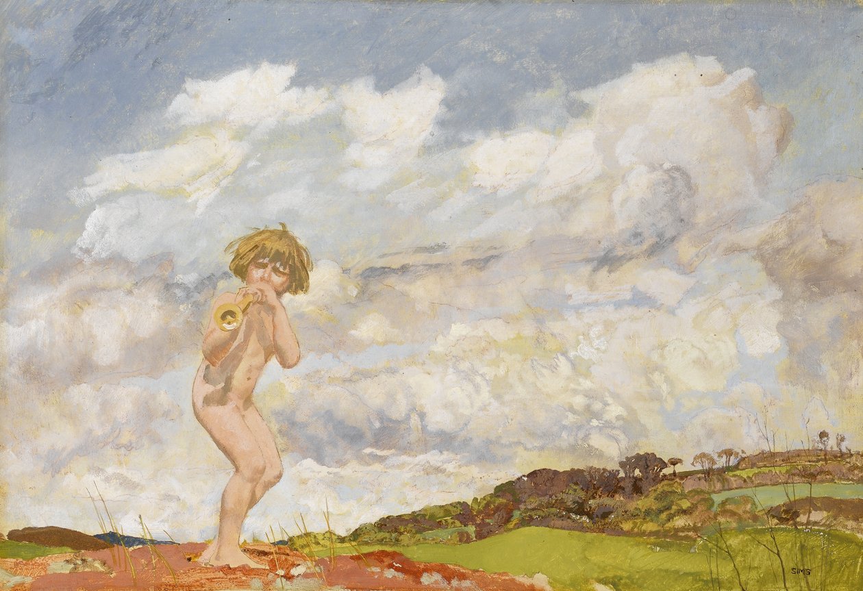 Pan, c.1916 (têmpera sobre tela) de Charles Sims