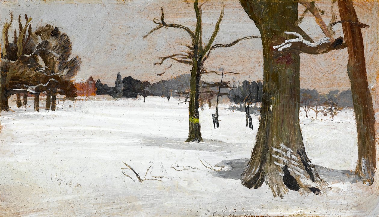 Cena de neve, c.1918 de Charles Sims