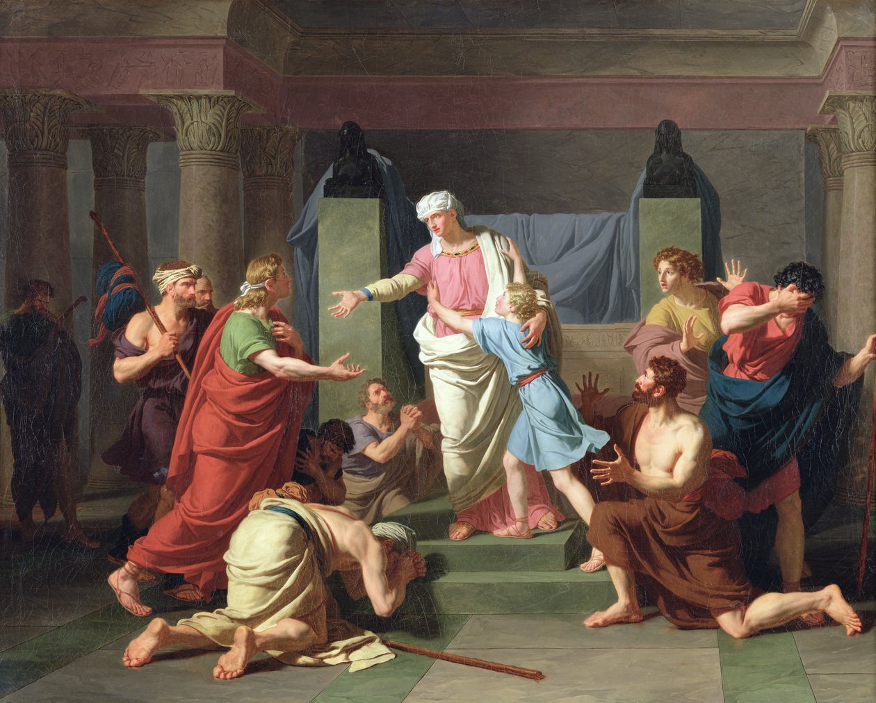 Joseph Reconhecido por seus irmãos, 1789 de Charles Thevenin