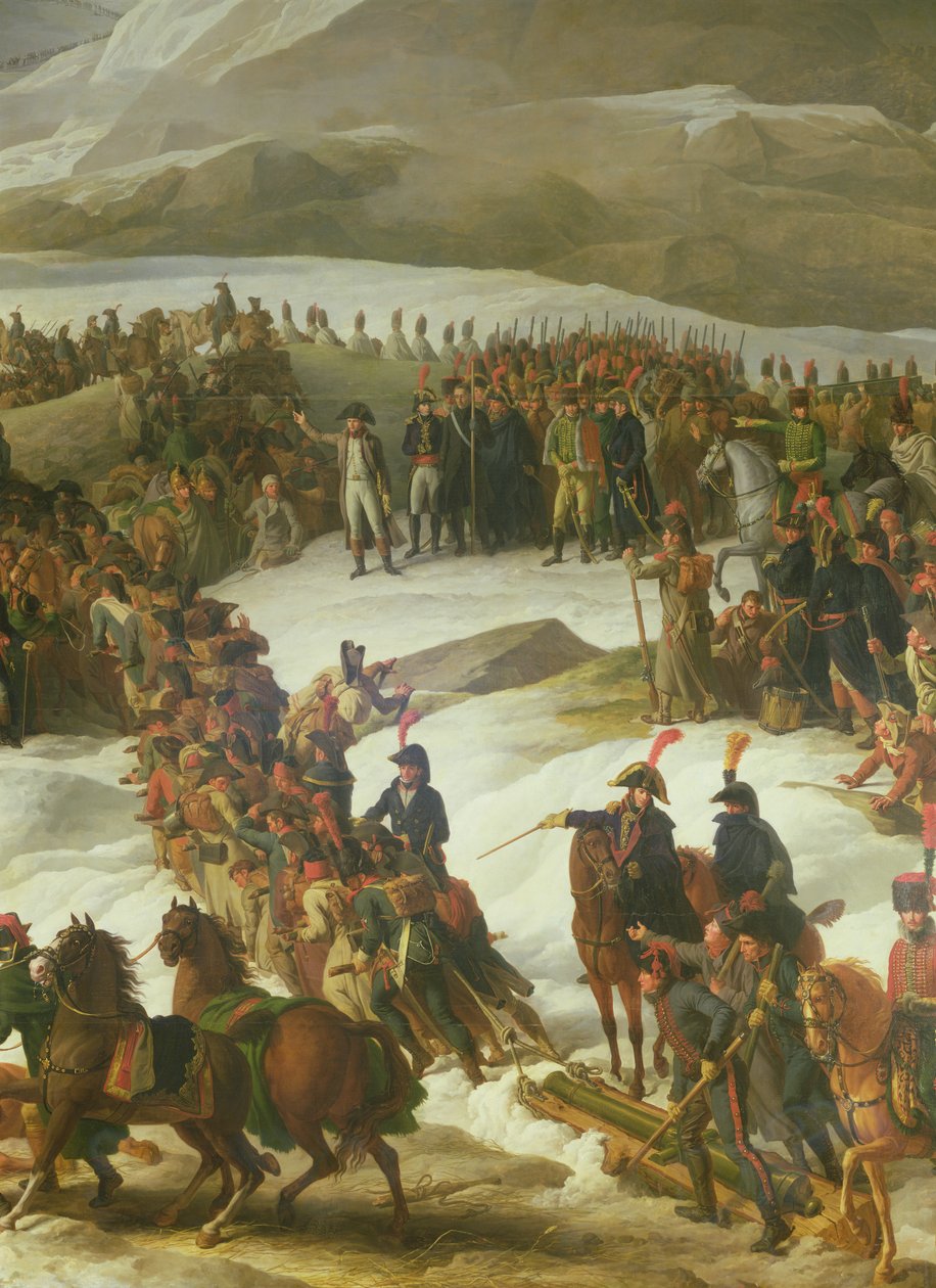 O exército francês cruzando o St. Bernard Pass, 20 de maio de 1800, 1806 (detalhe) de Charles Thevenin