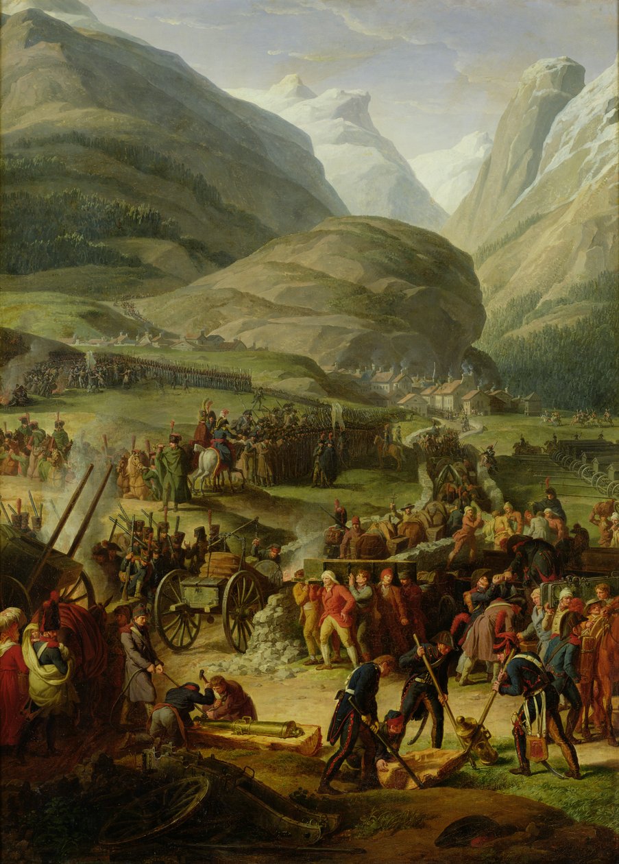 O Exército Francês Viajando sobre o Passo de São Bernardo em Bourg St. Pierre, 20 de maio de 1800, 1806 de Charles Thevenin