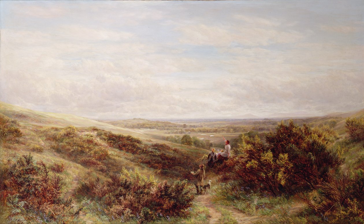 Paisagem Moorland com figuras de Charles Thomas Bale