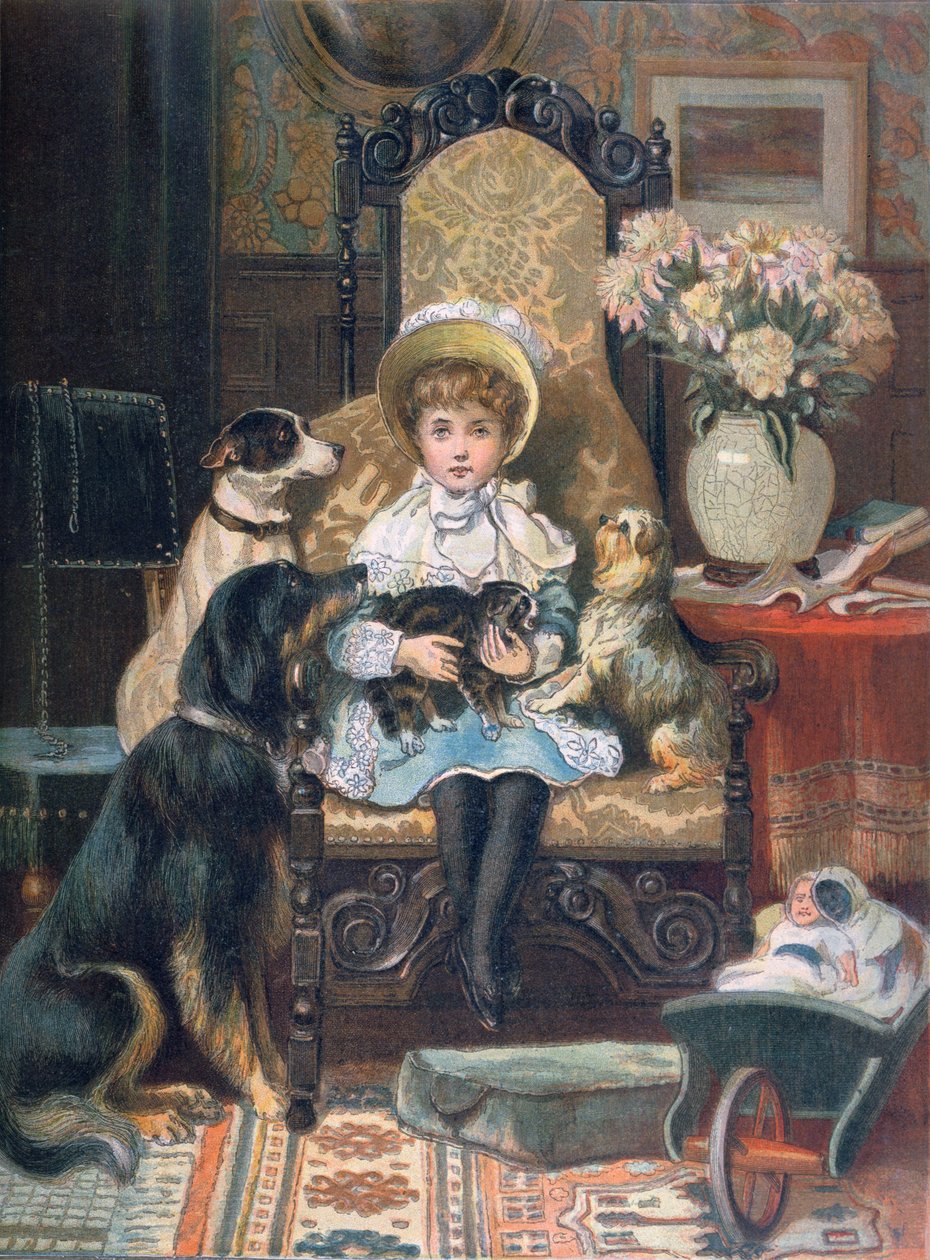 &39;Doddy e seus animais de estimação&39;, c.1885 de Charles Trevor Garland