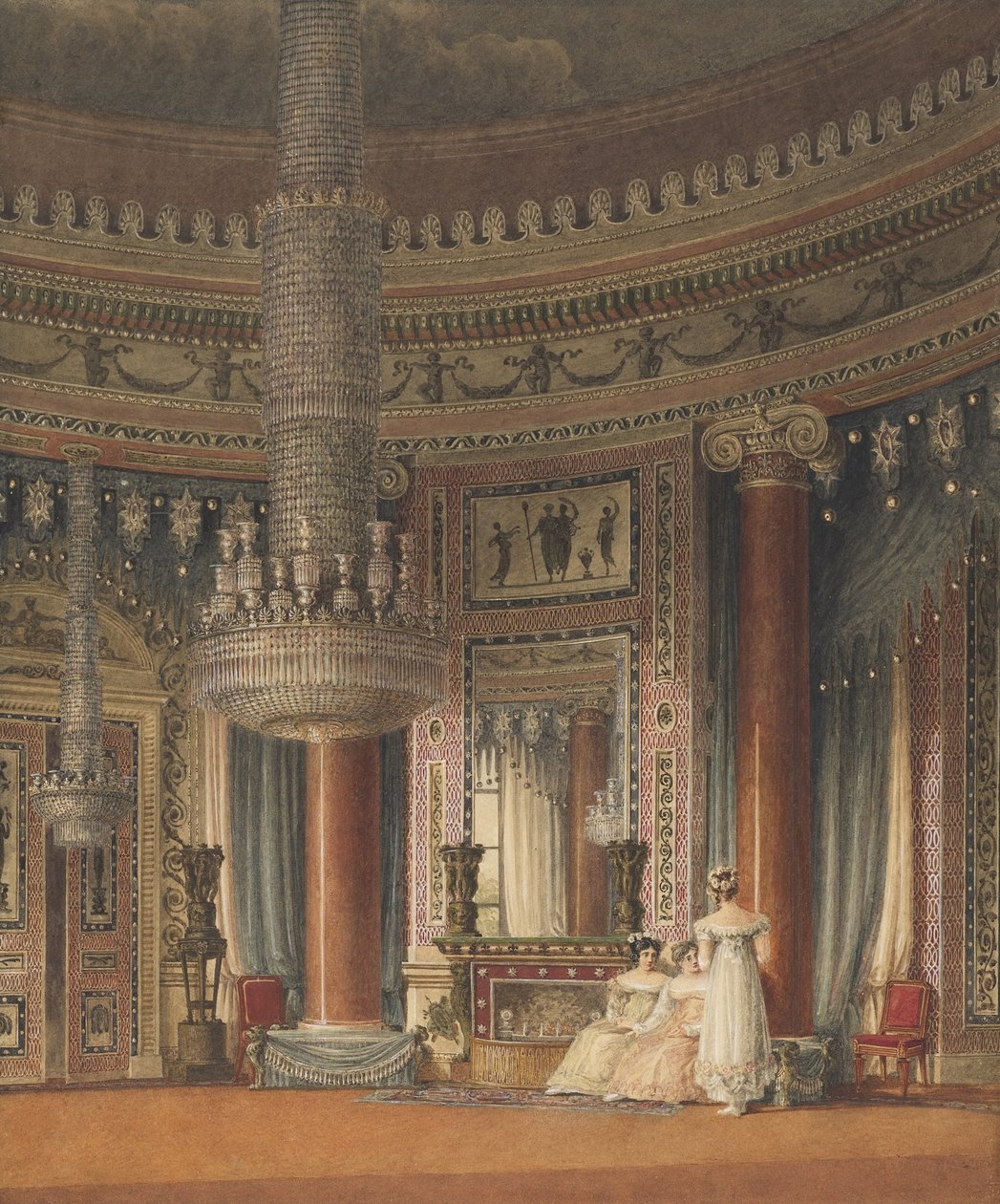 A sala de jantar circular no Carlton House, Londres de Charles Wild