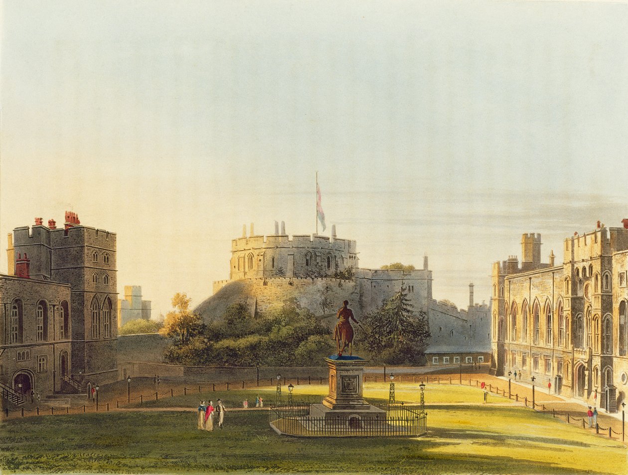 A Ala Superior, Castelo de Windsor, de &39;Royal Residences&39;, gravada por Thomas Sutherland (n.1785), pub. por William Henry Pyne (1769-1843), 1819 (aquatinta) de Charles Wild