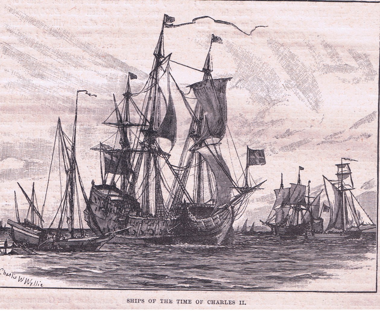 Navios da época de Carlos II de Charles William Wyllie