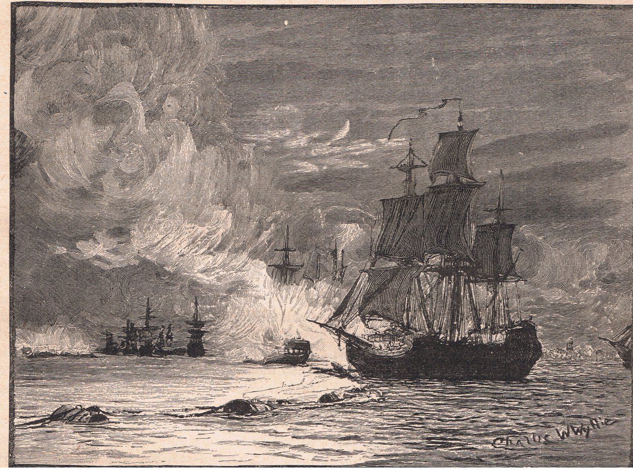 O Mediador quebrando o boom em La Rochelle AD 1810 de Charles William Wyllie