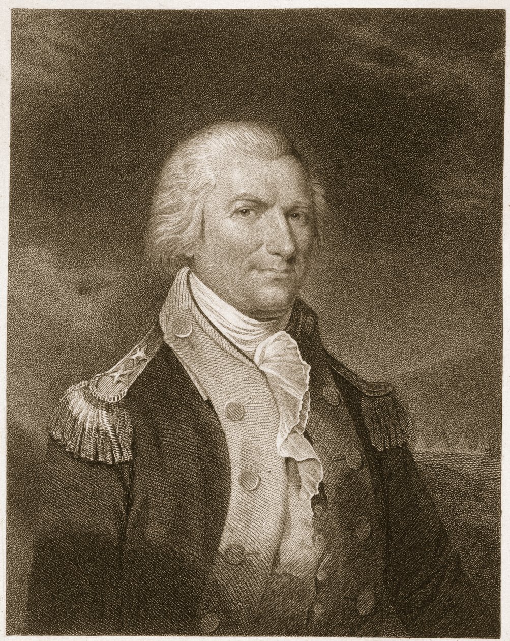 Major General Arthur St. Clair, gravado por Edward Wellmore (fl.1835) depois de um desenho do original de James Barton Longacre (1794-1869) de Charles Willson Peale