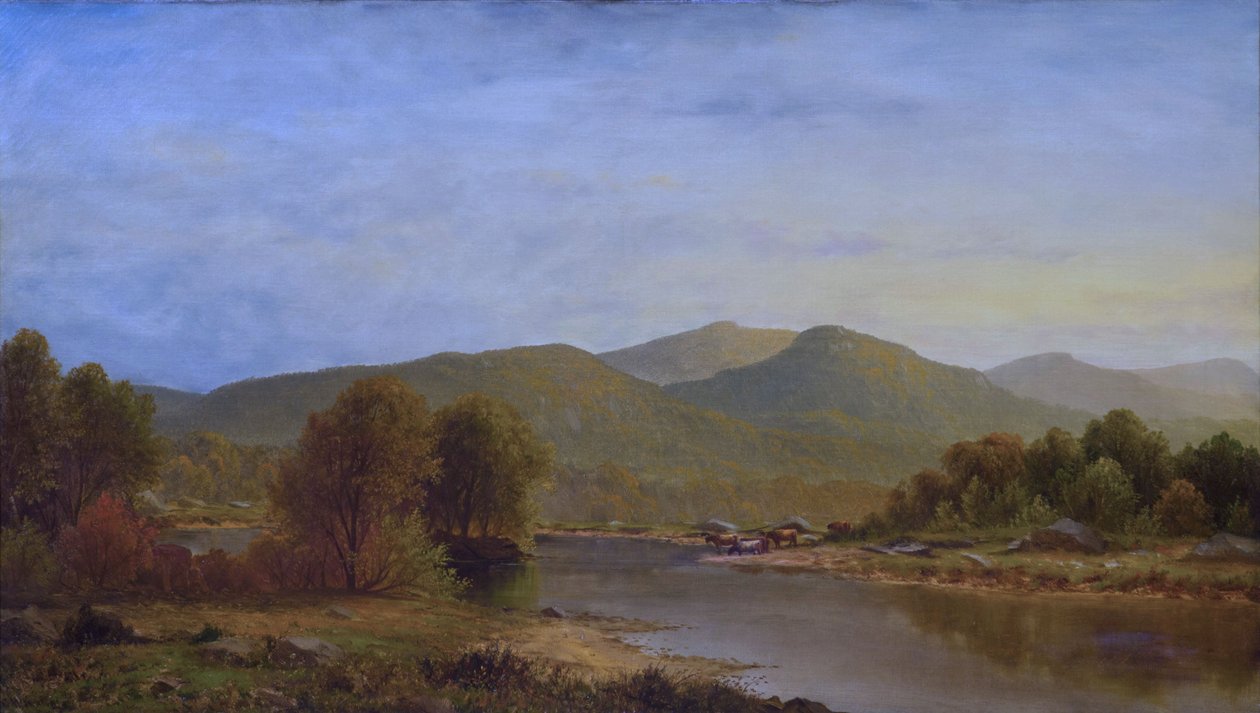 Vista, ligado, a, Pemigewasset, rio, new hampshire de Charles Wilson Knapp