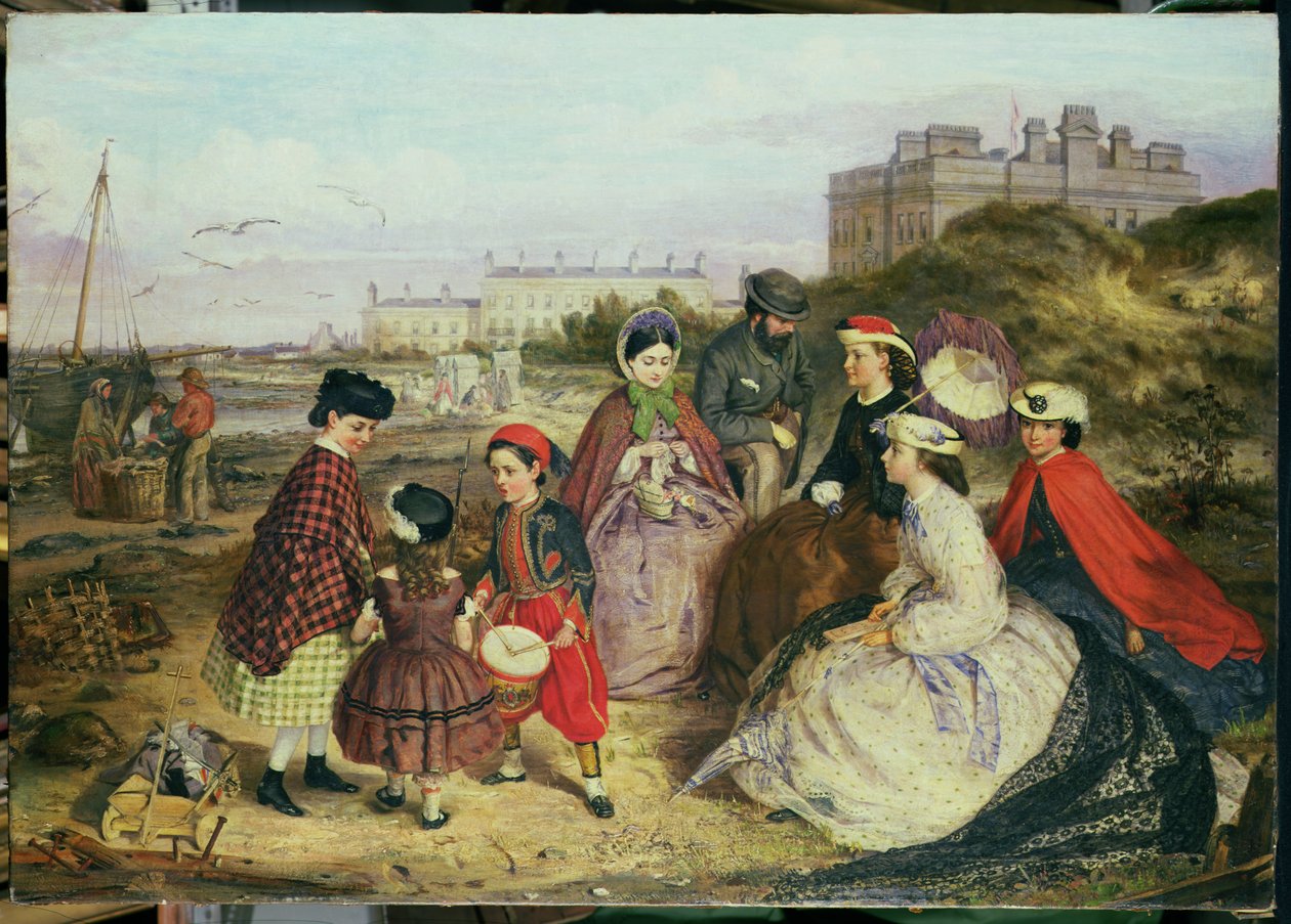 Uma família vitoriana à beira-mar de Charles Wynne Nicholls