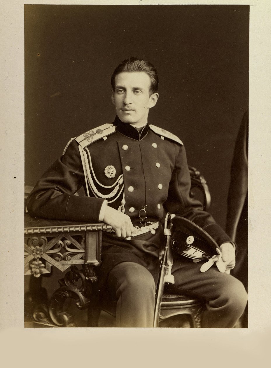 Nicolas Constantinovitch de Russie - Retrato do Grão-Duque Nicholas Constantinovich da Rússia (1850-1918), de Bergamasco, Charles (Karl) (1830-1896). Fotografia de Albumina de Charles Bergamasco