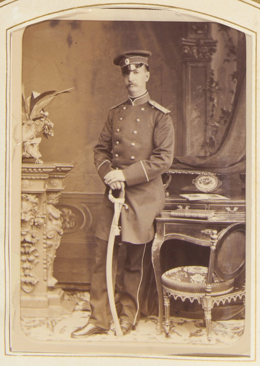 George I da Grécia, Rei dos Helenos - Retrato de George I (1845-1913), Rei dos Helenos, por Bergamasco, Charles (Charles) (1830-1896). Foto de albumina de Charles Bergamasco