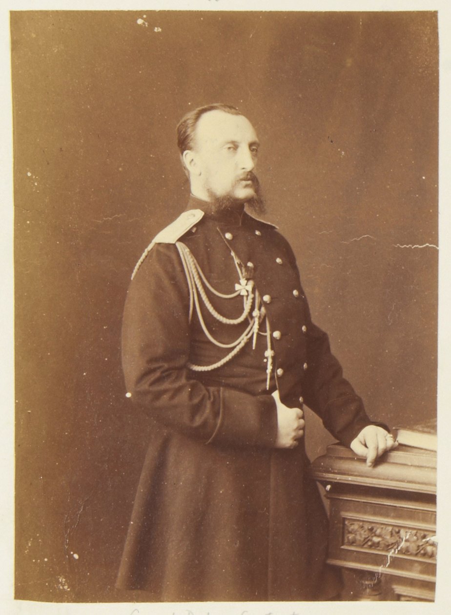 Nicolas Nikolaievitch de Russie - Retrato do Grão-Duque Nicholas Nikolaevich (o Velho) da Rússia (1831-1891), por Bergamasco, Charles (Karl) (1830-1896). Foto de Albumina, c. 1874. Arquivo de Cinema e Fotografia do Estado Russo, Krasnogorsk de Charles Bergamasco