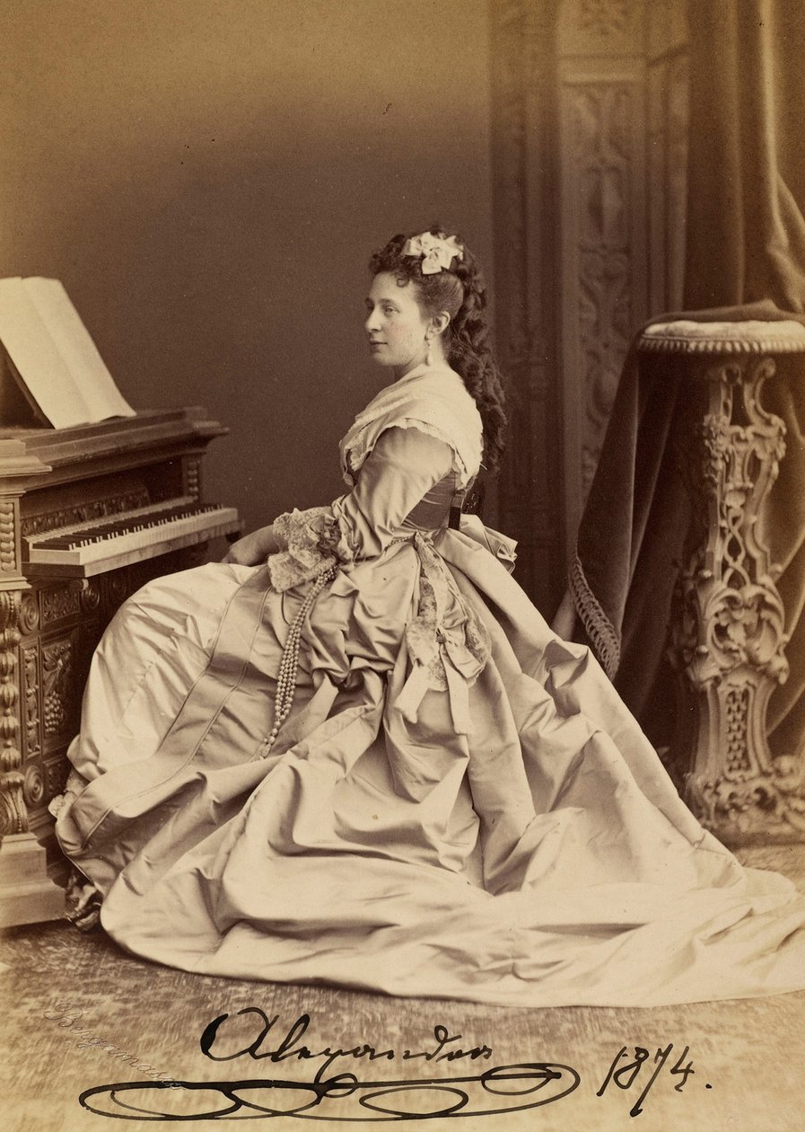 Retrato da Grã-Duquesa Alexandra Iosifovna de Saxe-Altenburg (1830-1911) de Charles Bergamasco