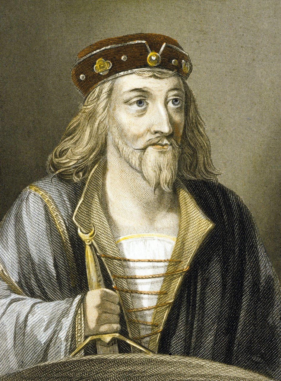 James I da Escócia (gravura colorida) de Charles (after) Holl