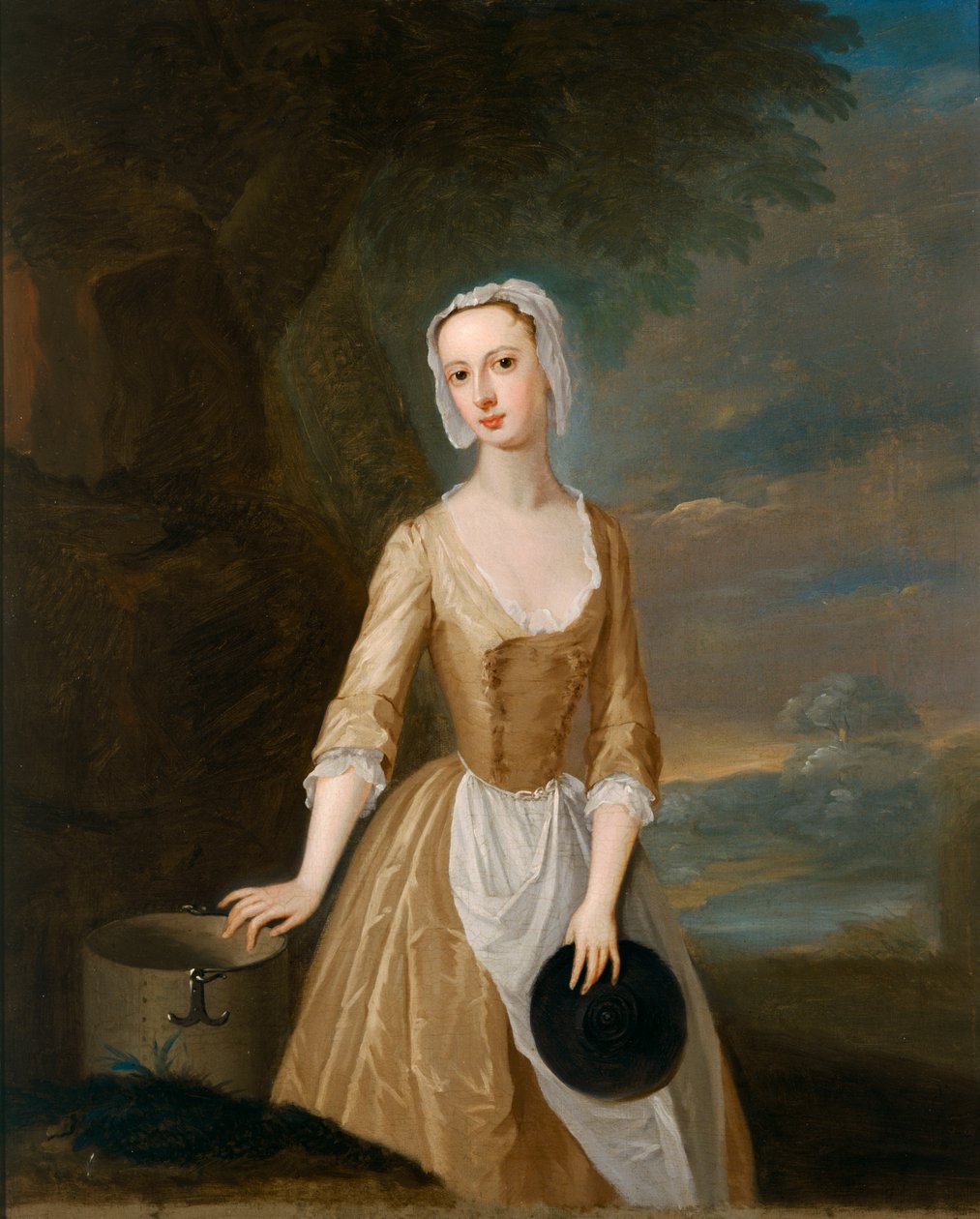 Catherine Hyde, Duquesa de Queensbury como uma leiteira c.1770 (óleo sobre tela) de Charles (after) Jervas