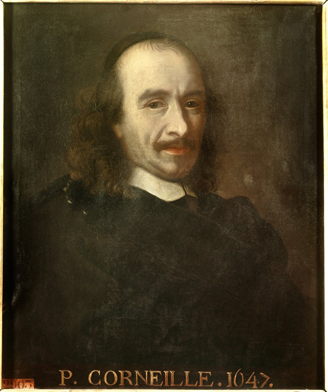 Retrato de Pierre Corneille (1606-1684) poeta dramatique francais. Pintura anónima de Charles Lebrun (Le Brun) (1619-1690). Versailles, castelos de Versalhes e Trianon. de Charles (after) Le Brun
