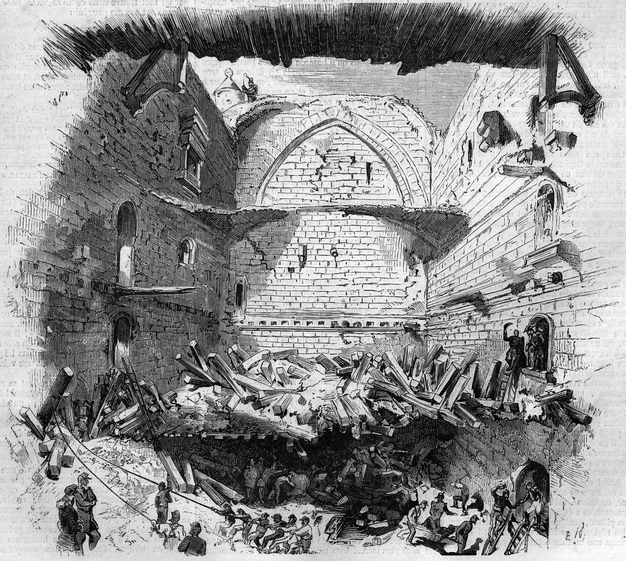 O colapso do Pavilhão de Vincennes, 29 de novembro de Charles (after) Yriarte