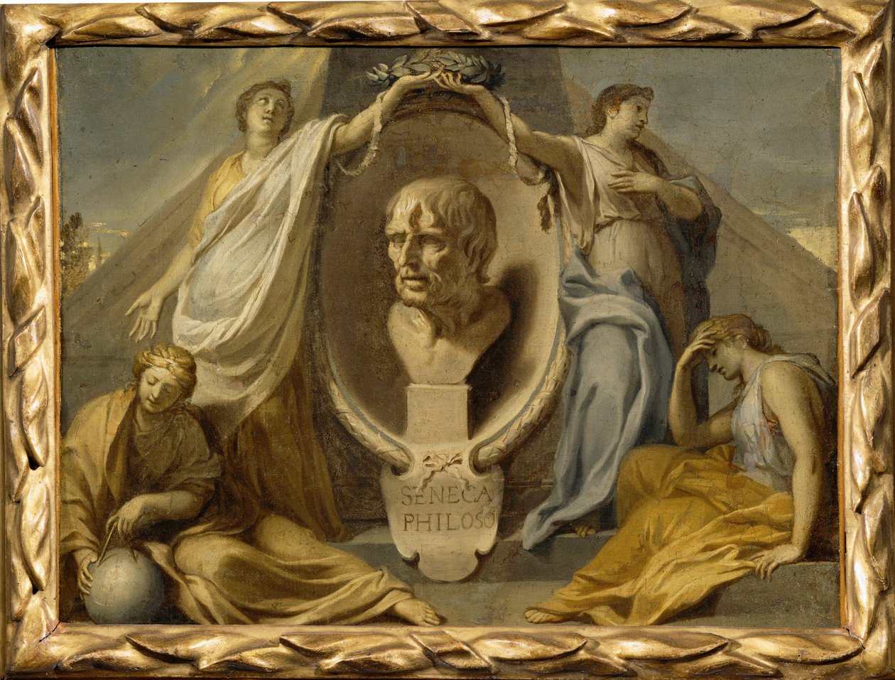 O túmulo de Séneca ... de Charles (attr. to) Le Brun