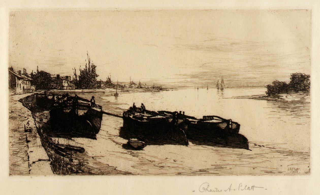Barcos de canal no Tamisa de Charles A. Platt