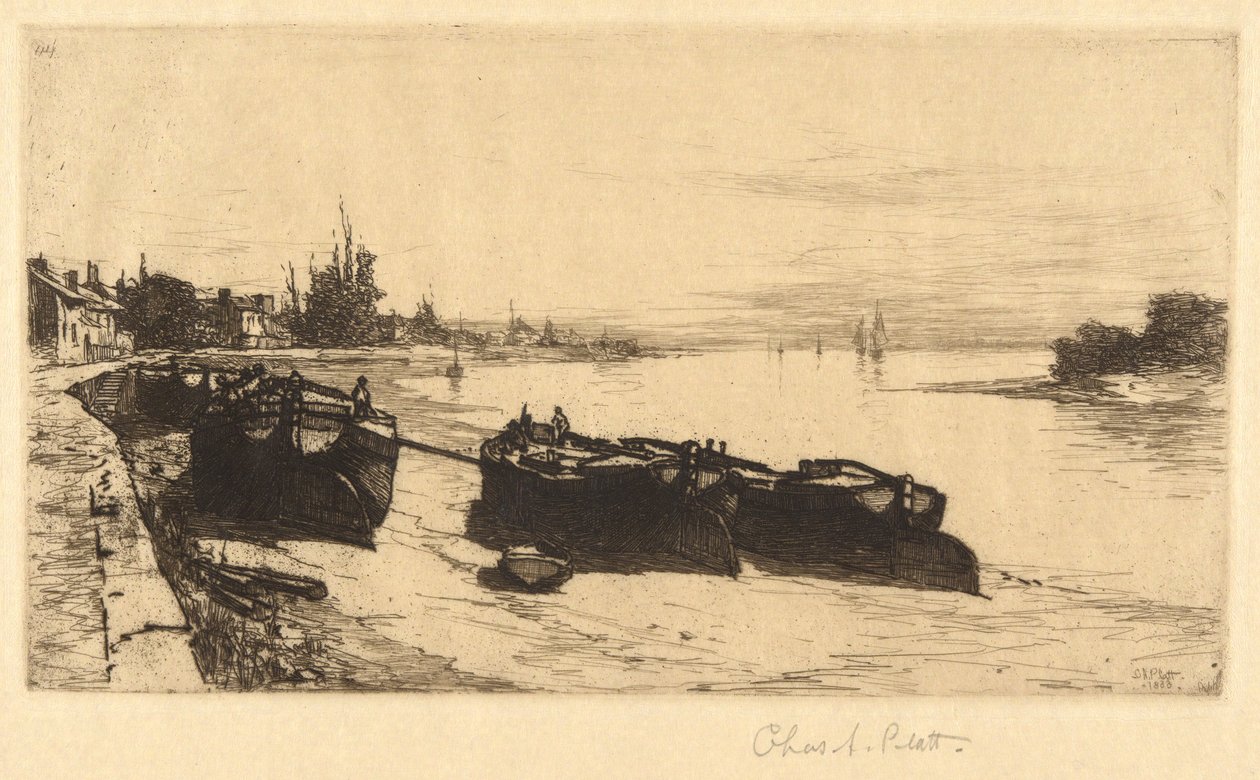 Barcos de lama no Tamisa de Charles A. Platt
