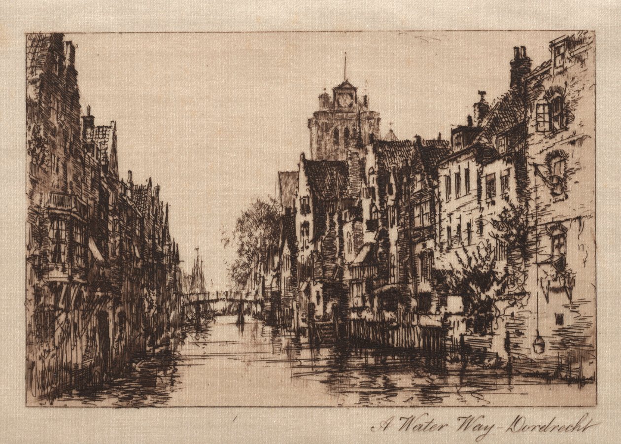 A Waterway, Dordrecht, 1885. de Charles A. Vanderhoof