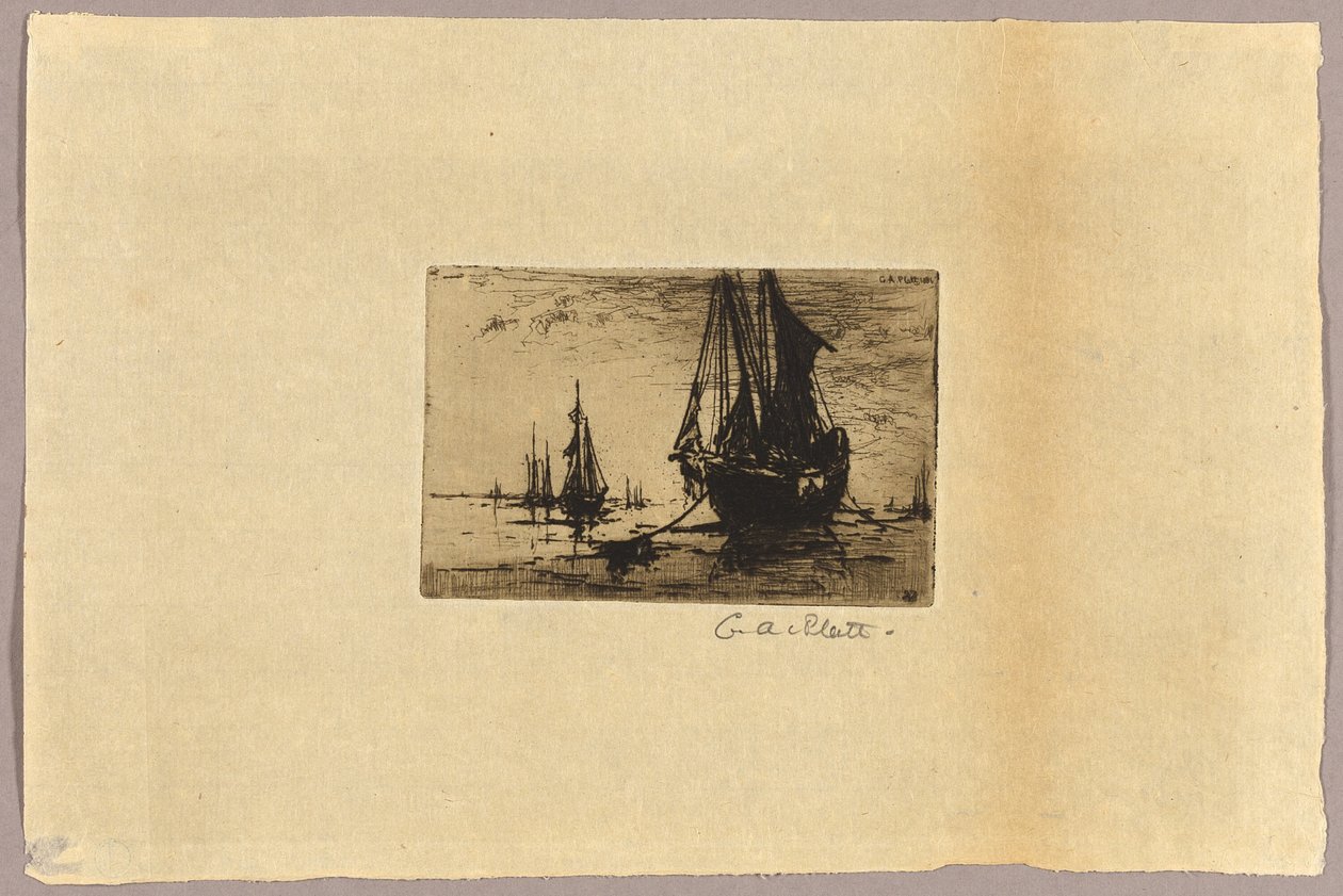 Esboço de um barco de Charles Adams Platt