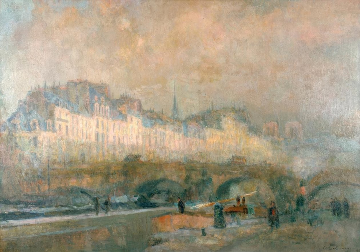 A fechadura do dinheiro no sol de inverno &39;, Paris de Charles Albert Lebourg