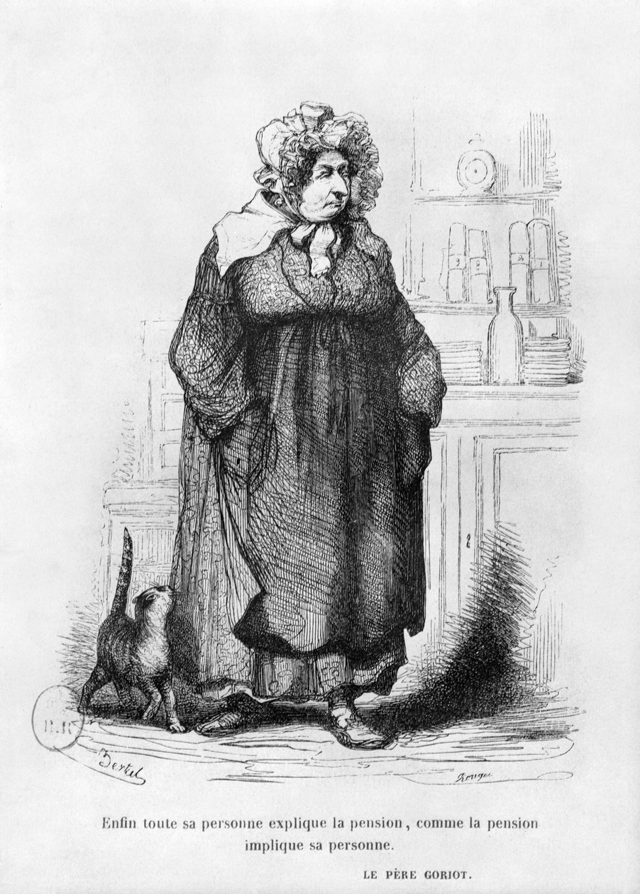 Madame Vauquer, ilustração de "Le Pere Goriot" por Honore de Balzac (1799-1850) de Charles Albert d Arnoux Bertall