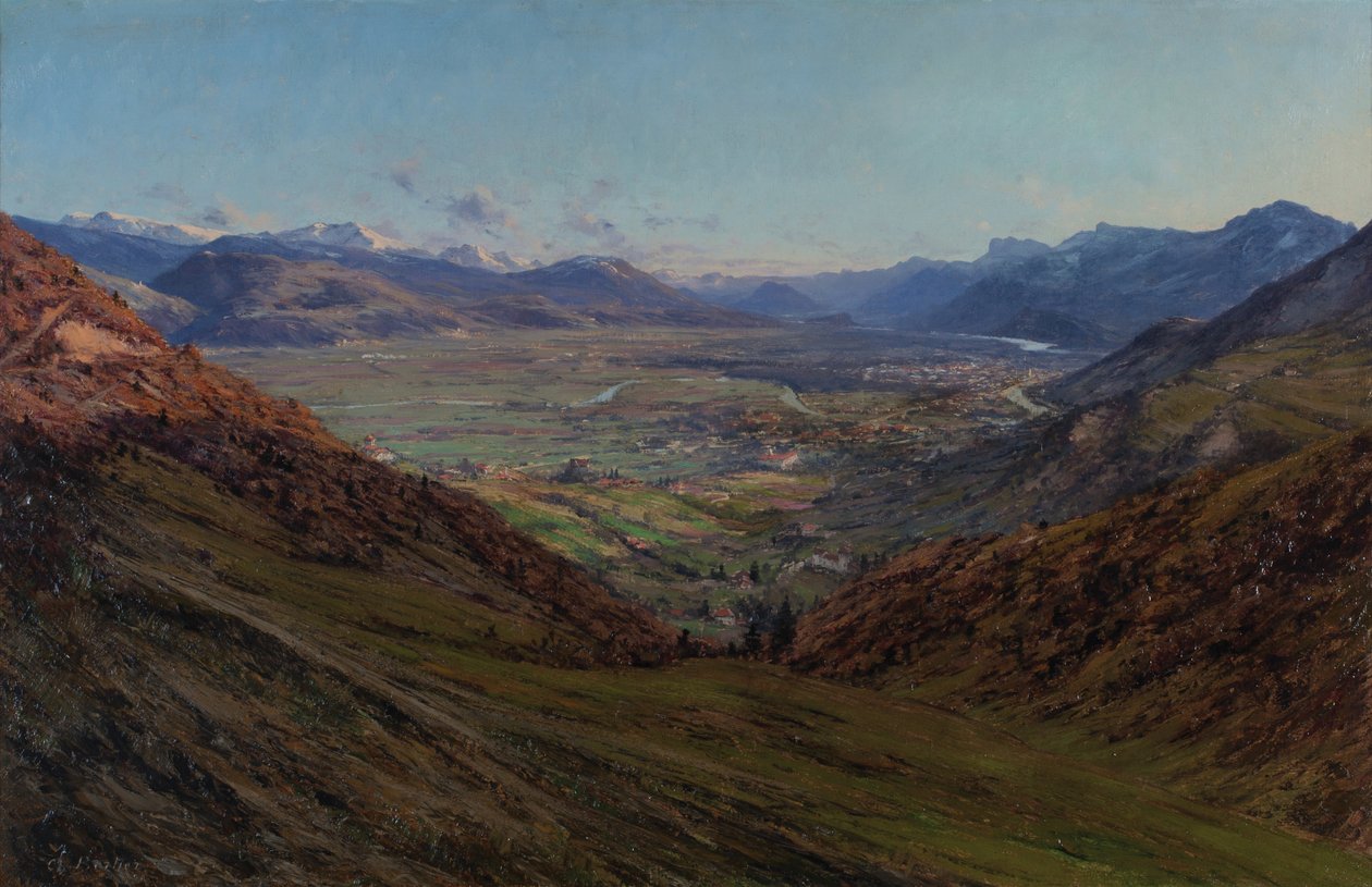Grenoble vista da estrada de Sappey 1912 (Óleo sobre tela) de Charles Alexandre Bertier