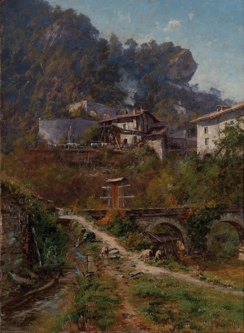 Em Sassenage. Os tanques de Sassenage (Óleo sobre tela) de Charles Alexandre Bertier