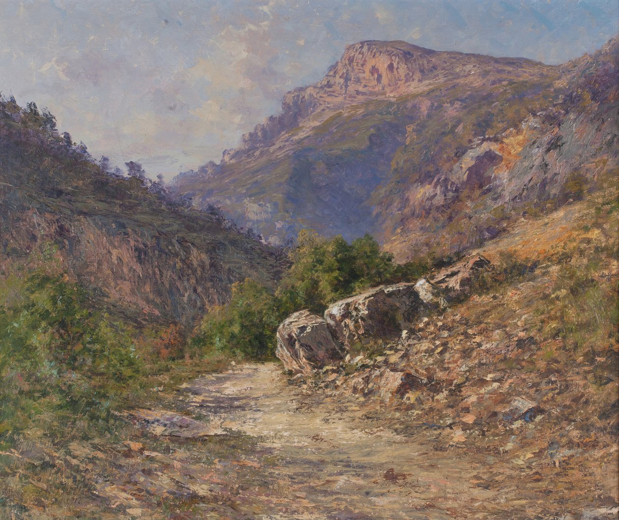 Caminho de montanha em Vercors 1917 (Óleo sobre tela) de Charles Alexandre Bertier