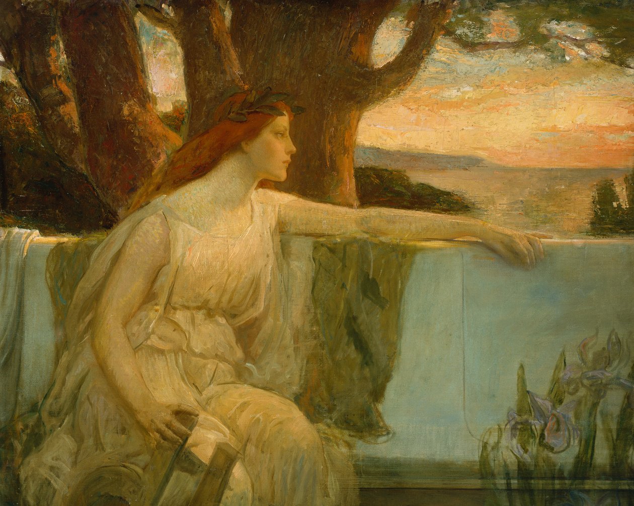Um Idyll Distante (óleo sobre tela) de Charles Allen Winter