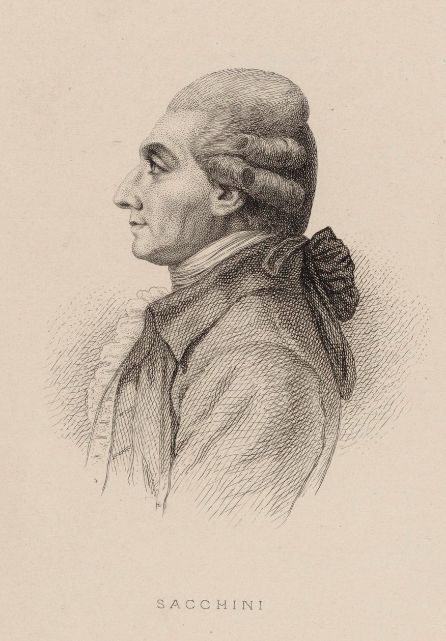 Retrato do compositor Antonio Sacchini 1730-1786, 1870. de Charles Alphonse Deblois