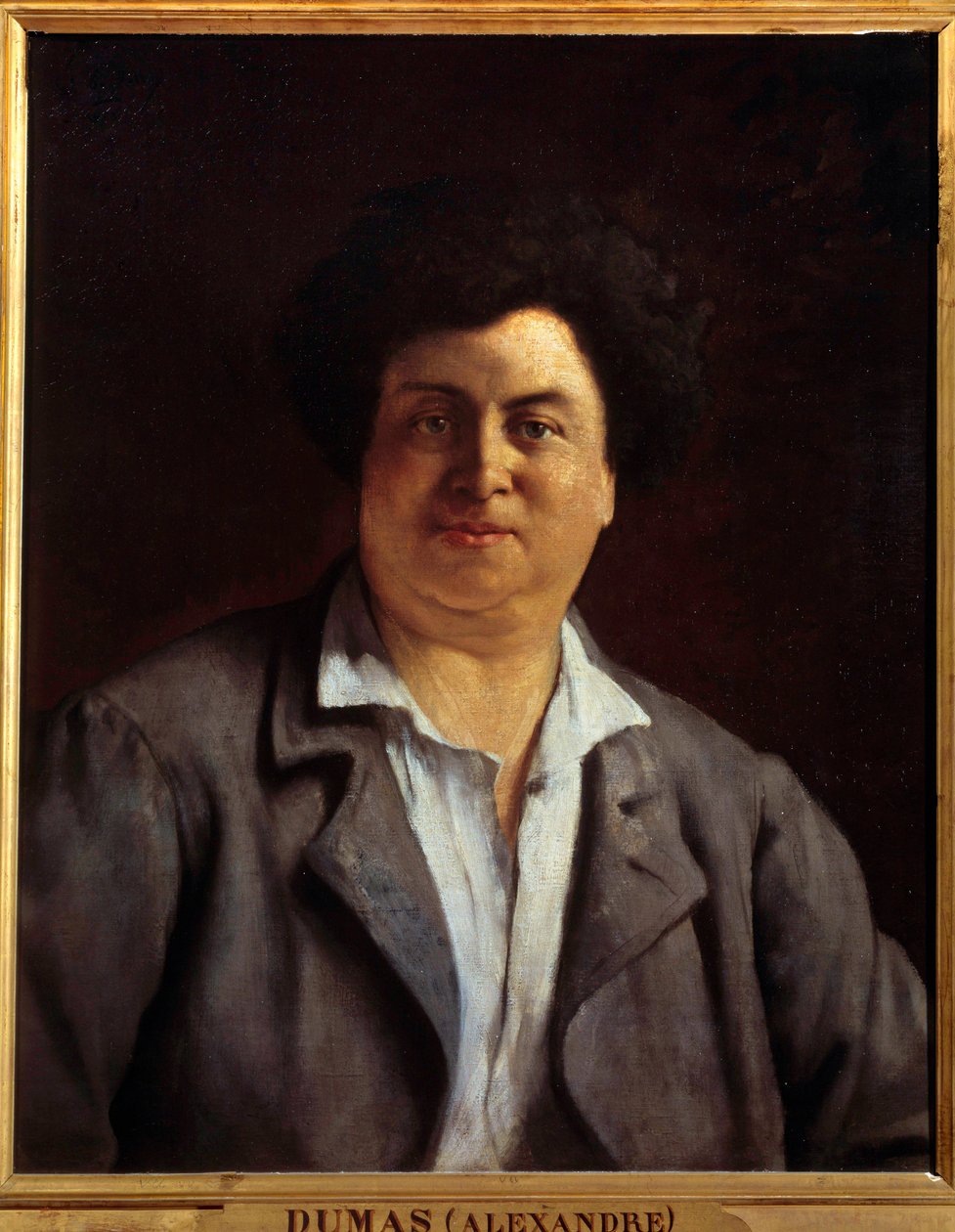 Retrato do escritor Alexandre Dumas pere de Charles Alphonse Paul Bellay
