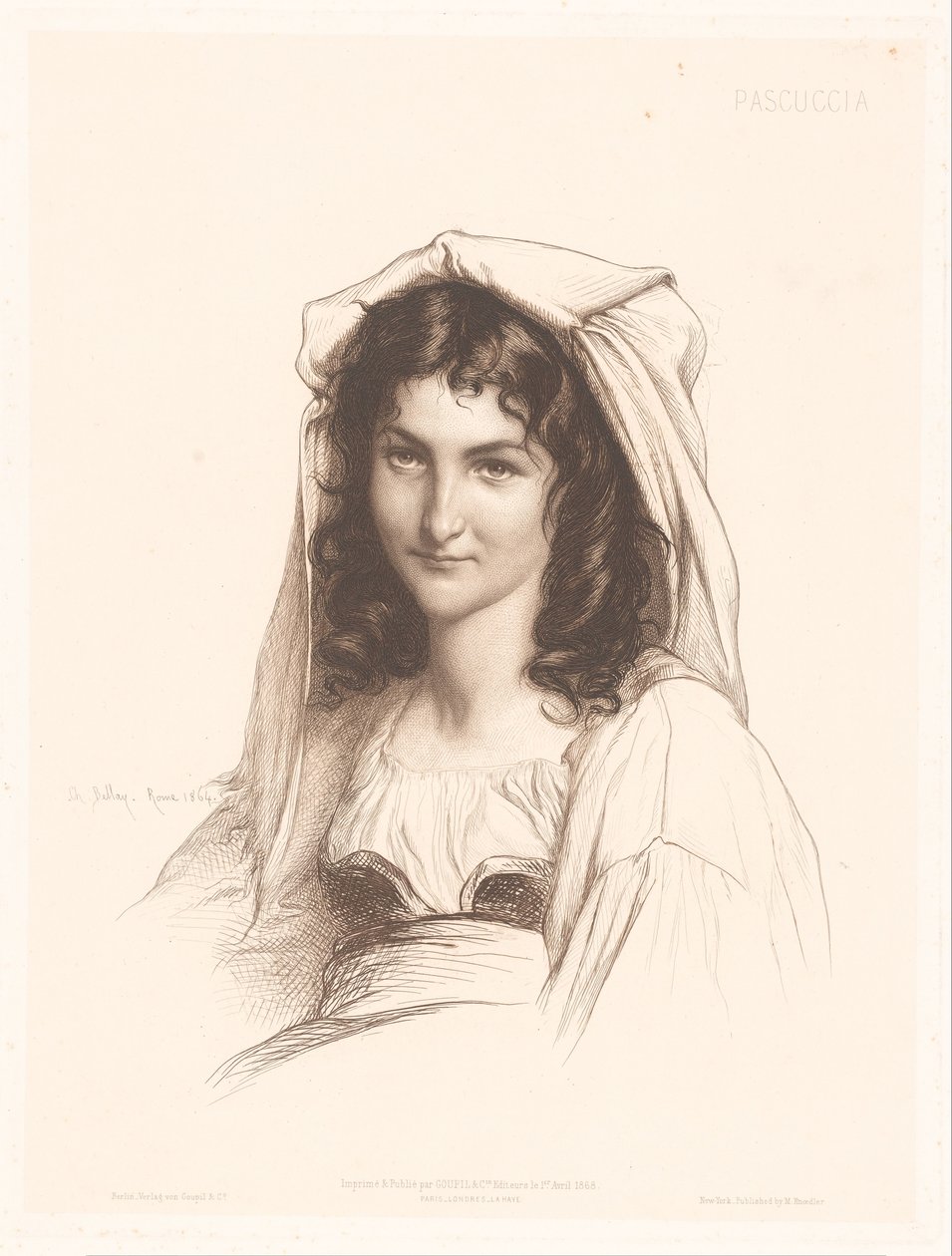 Retrato de uma mulher italiana
Pascuccia (título sobre o objecto)
Retratos de mulheres italianas (título da série) de Charles Alphonse Paul Bellay