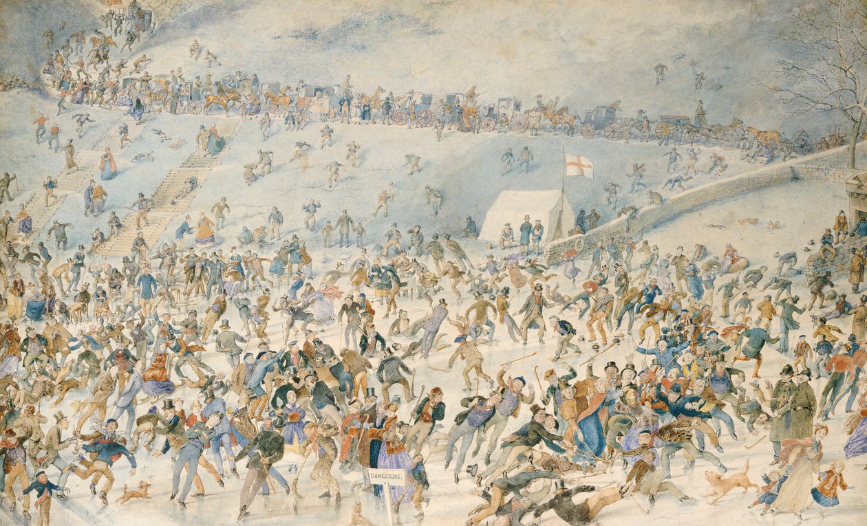 Figuras Patinação no gelo, 1876 de Charles Altamont Doyle