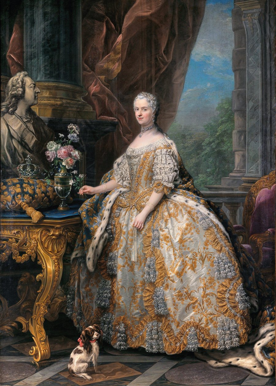 Francês: Marie Leszczinska, reine de France (1703-1768) Marie Leszczinska, rainha de França (1703-1768) de Charles André van Loo