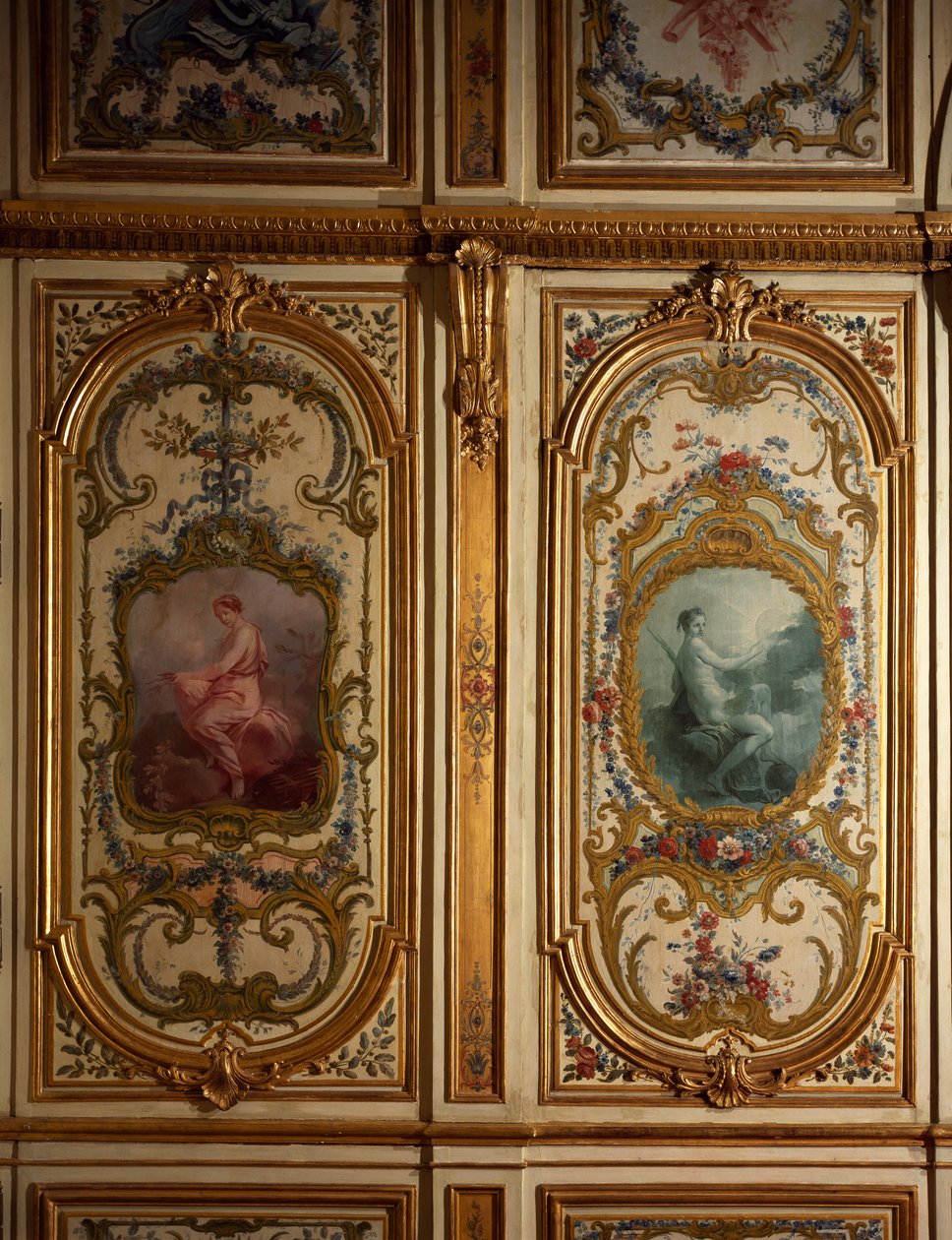Painel pintado por Charles-Andre Van Loo (1684-1745), Chateau de Fontainebleau, França de Charles André van Loo