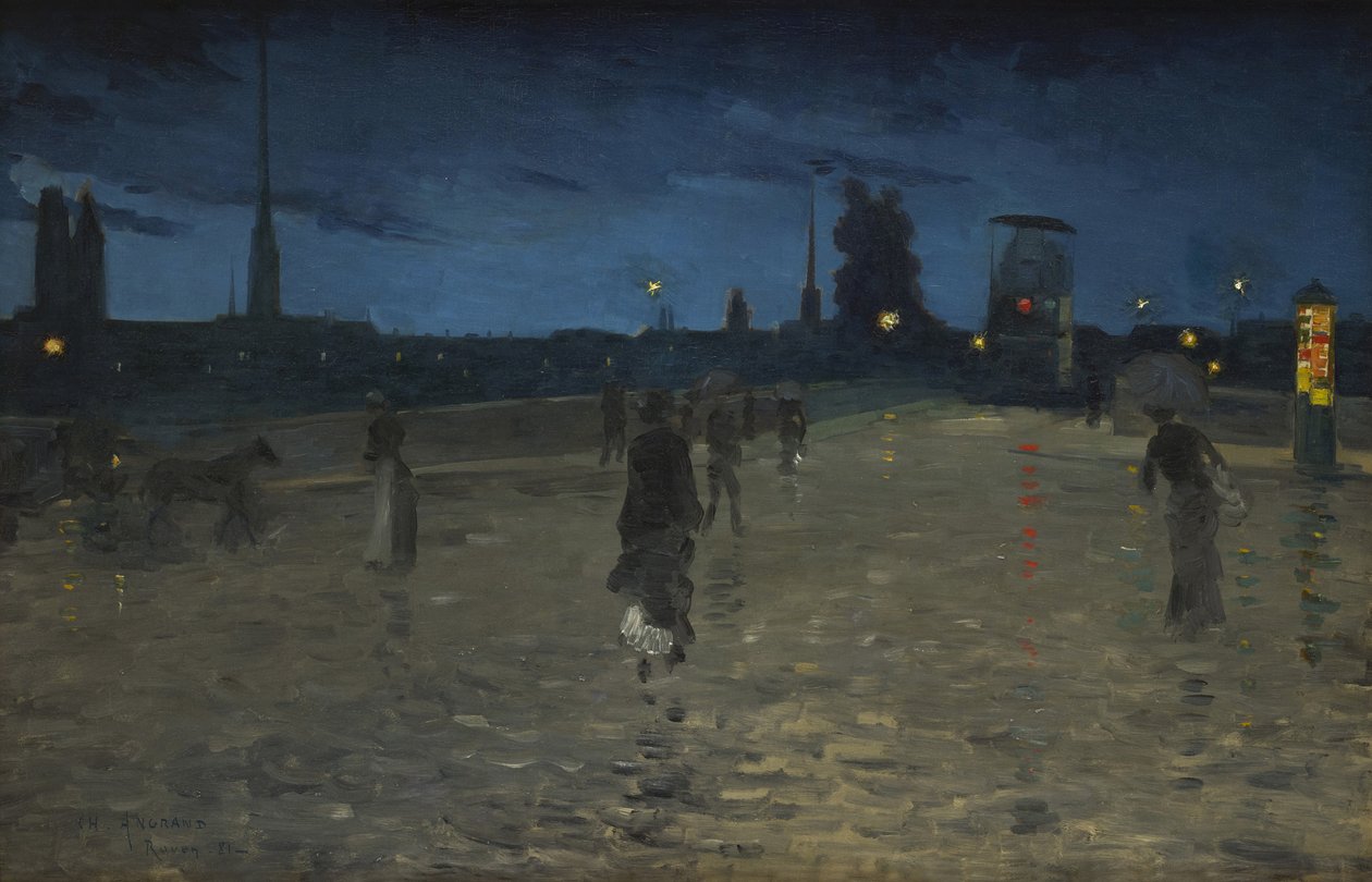 A Ponte de Pedra, Rouen, 1881. de Charles Angrand