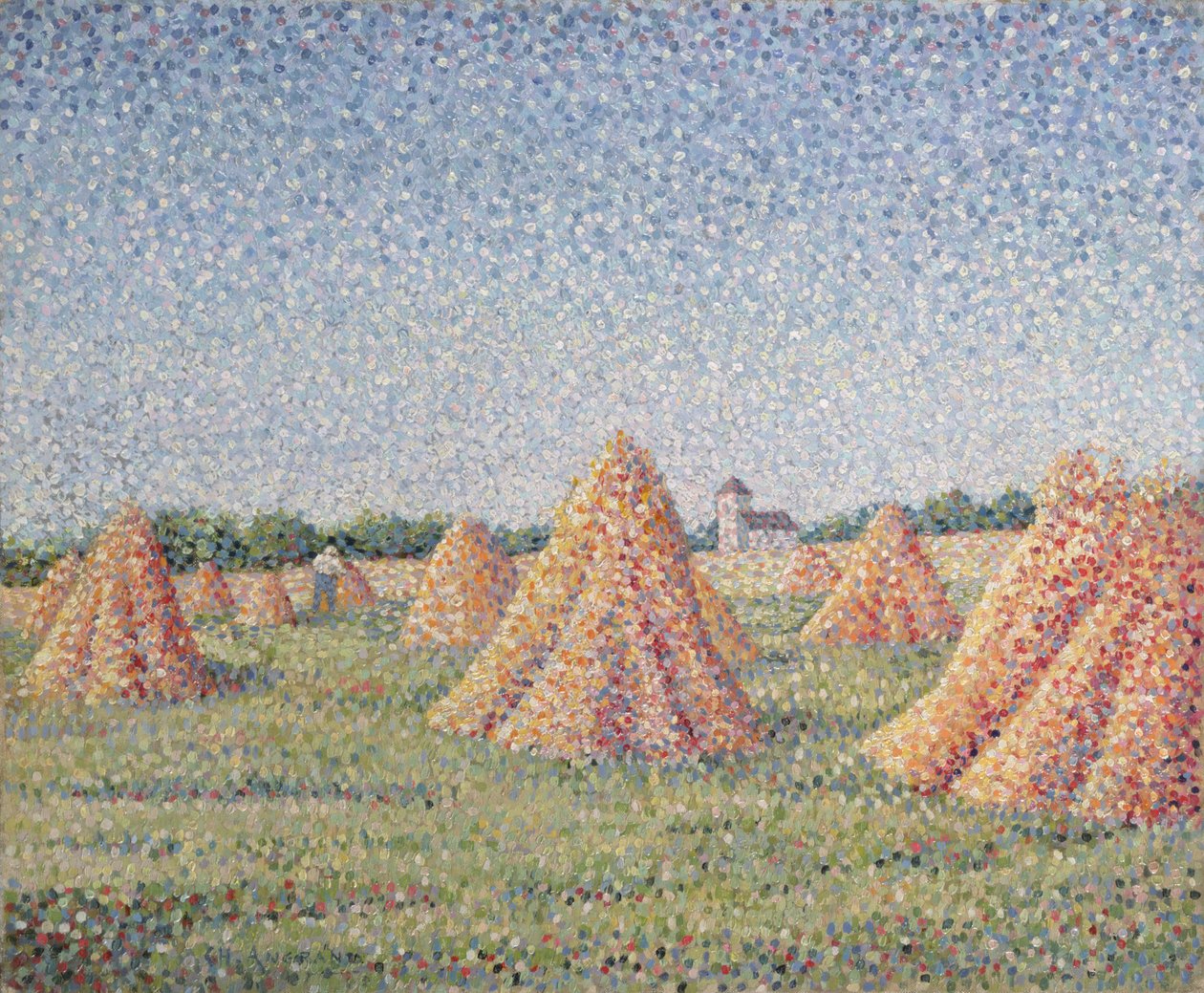 A colheita, 1890 de Charles Angrand