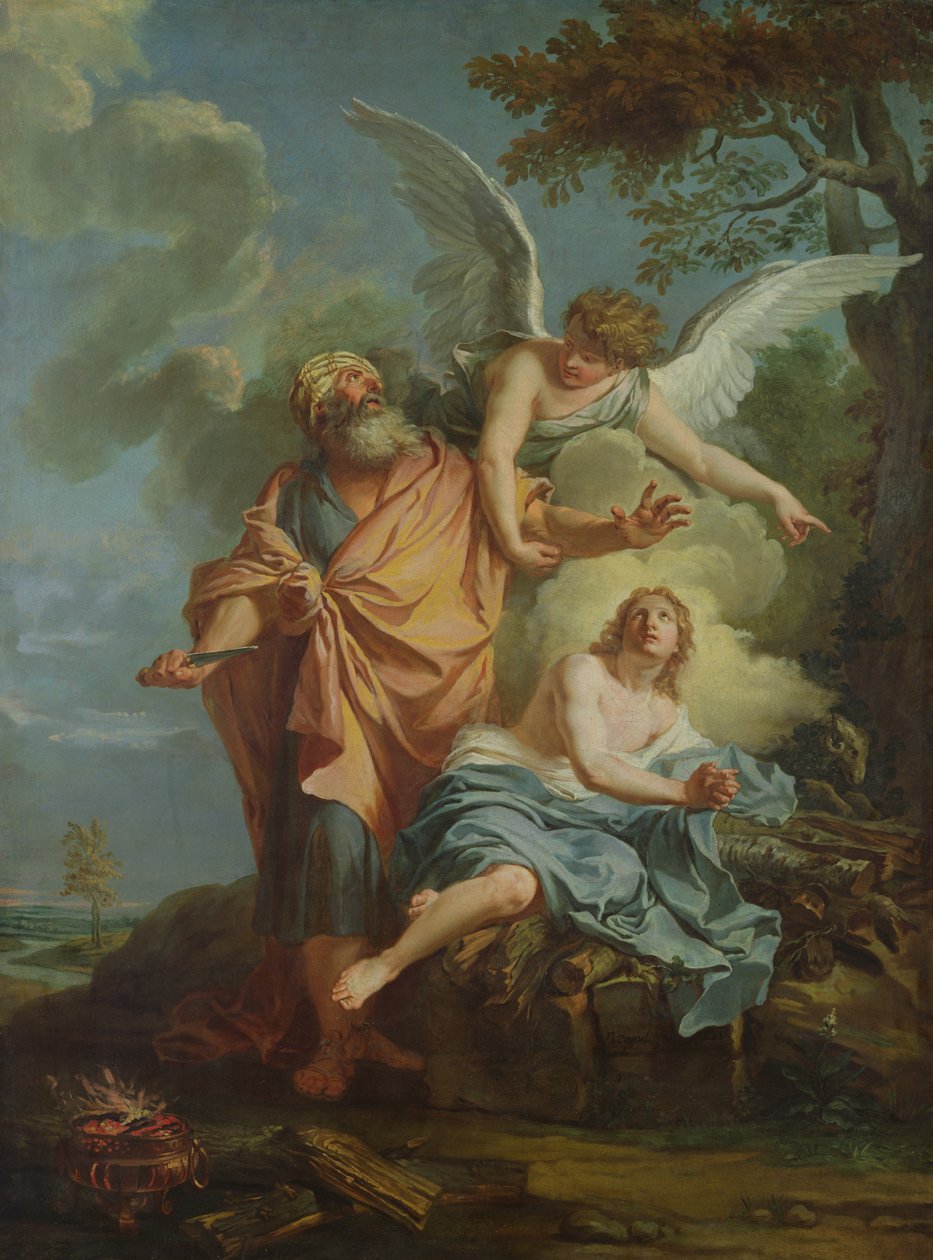 Abraão sacrificando de Charles Antoine Coypel
