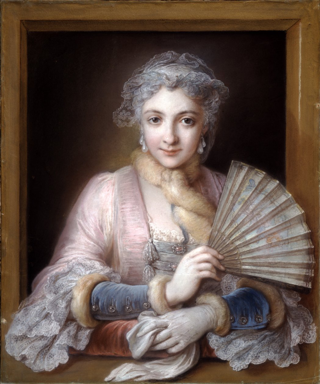 Charlotte Philippine de Chatre de Cange, Marquesa de Lamure (pastel em papel azul) de Charles Antoine Coypel