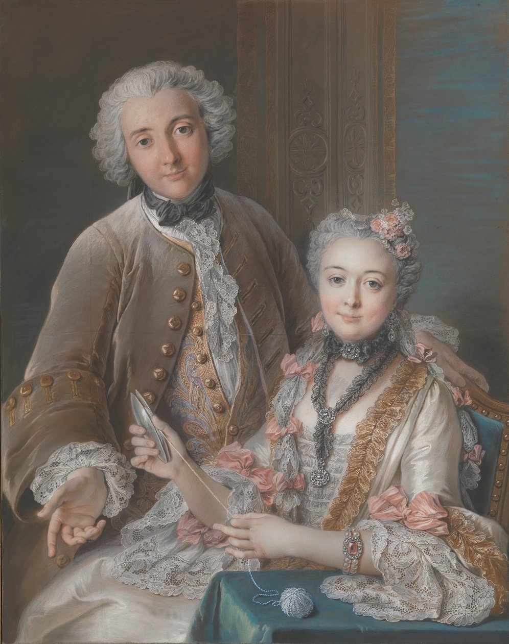 François de Jullienne 1722-1754 e sua esposa Marie Élisabeth de Séré de Rieux, 1724-1795, 1743. de Charles Antoine Coypel